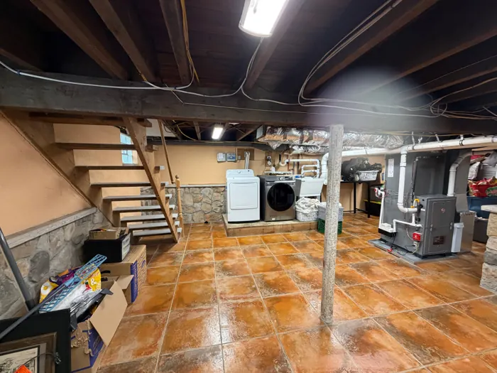 Basement with laundry and utilities