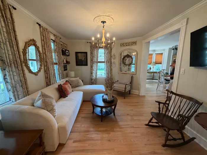 Living room opening to the dining area